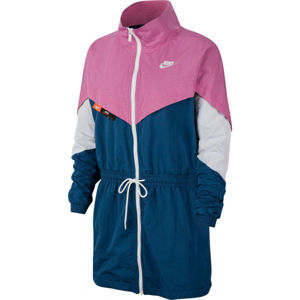 Nike NSW ICN CLSH TRACK JKT WVN W Dámská bunda, Tmavě modrá,Bílá,Růžová, velikost S