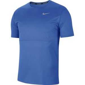Nike BREATHE RUN TOP SS M Pánské běžecké tričko, Modrá,Šedá, velikost