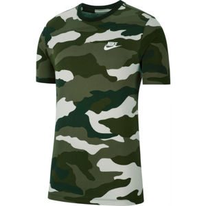 Nike NSW CAMO AOP SS TEE M zelená L - Pánské tričko