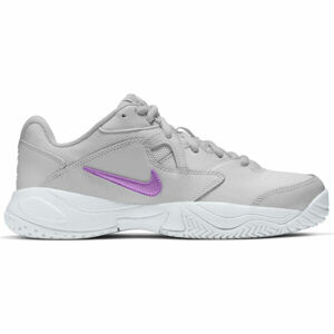 Nike COURT LITE 2 W Dámská tenisová obuv, Šedá,Fialová,Bílá, velikost 8