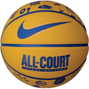 Nike EVERYDAY ALL COURT 8P GRAPHIC DEFLATED Basketbalový míč, žlutá, velikost 7