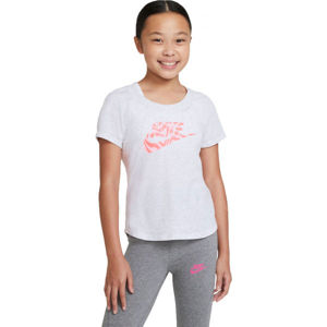 Nike NSW TEE SCOOP RTL Dívčí tričko, Bílá,Oranžová, velikost XL