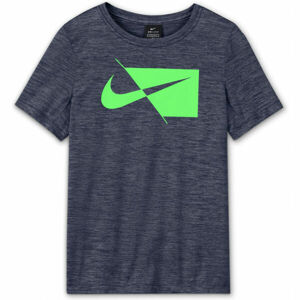 Nike DRY HBR SS TOP B Chlapecké tréninkové tričko, tmavě modrá, velikost XL