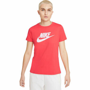 Nike NSW TEE ESSNTL ICON FUTURA Dámské tričko, Červená,Bílá, velikost XS