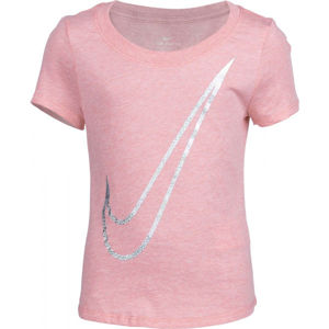 Nike NSW TEE SCOOP SHENE SWOOSH G růžová S - Dívčí tričko