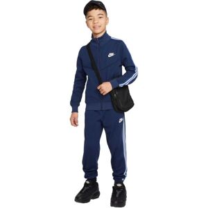 Nike NSW TRACKSUIT POLY TAPED FZ Dětská tepláková souprava, tmavě modrá, velikost L