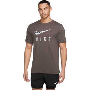 Nike U NK DF TEE RUN DIVISION Pánské tričko, hnědá, velikost S