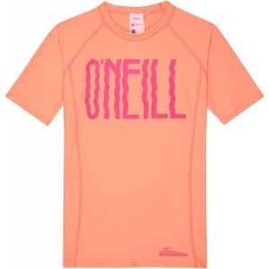 O'Neill PG LOGO SHORT SLEEVE SKINS oranžová 12 - Dívčí triko s UV filtrem