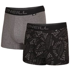 O'Neill ROUND LOGO PLAIN 2-PACK Pánské boxerky, tmavě šedá, velikost