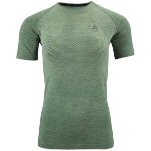 Odlo W CREW NECK S/S ESSENTIAL SEAMLESS Dámské běžecké tričko, zelená, velikost XS