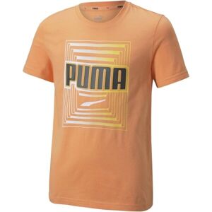 Puma ALPHA GRAPHIC TEE Dětské triko, Oranžová,Černá,Bílá, velikost 164