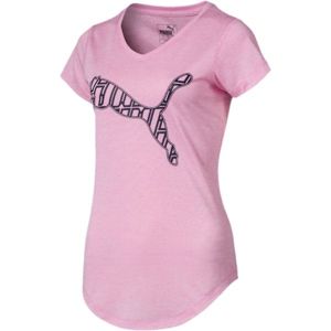 Puma HEATHER CAT TEE - PALE PINK HEATHER růžová XS - Dámské tričko