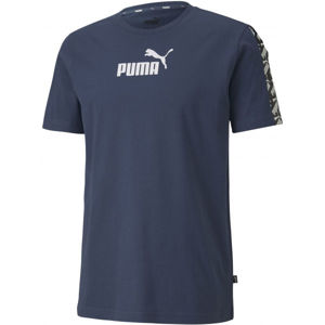 Puma APLIFIED TEE modrá S - Pánské sportovní triko