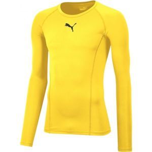 Puma LASELAYERTEE LS Pánské funkční triko, žlutá, veľkosť L