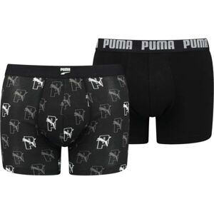 Puma MEN CAT AOP BOXER 2P Pánské boxerky, černá, velikost XL