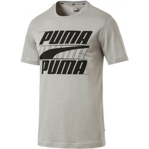 Puma REBEL BASIC TEE šedá XXL - Pánské triko s krátkým rukávem