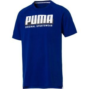 Puma ATHLETICS GRAPHIC TEE modrá S - Pánské triko