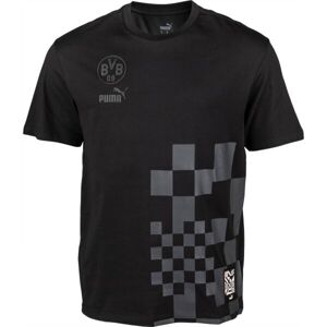Puma BVB FTBLCULTURE TEE Pánské triko, černá, velikost S