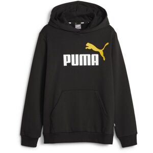 Puma ESS + 2 COL BIG LOGO HOODIE FL B Chlapecká mikina, černá, velikost 140