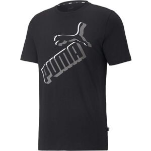 Puma ESS+BIG LOGO TEE Pánské triko, černá, velikost XXL