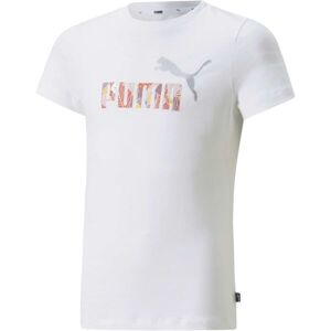 Puma ESS+BLOOM LOGO TEE G Dívčí triko, bílá, velikost 128