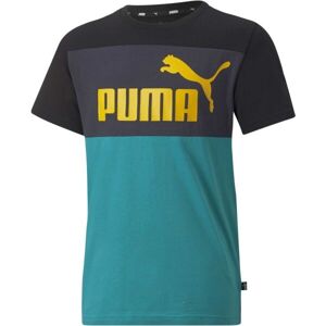 Puma ESSENTIALS+COLORBLOCK TEE Chlapecké triko, tyrkysová, velikost