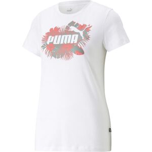 Puma ESSENTIALS+ FLOWER POWER TEE Dámské triko, bílá, velikost
