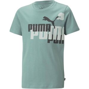 Puma ESSENTIALS+ LOGO TEE Chlapecké tričko, zelená, veľkosť 152