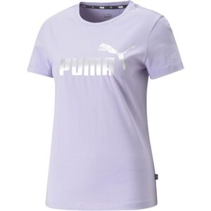 Puma ESSENTIALS+ METALLIC LOGO TEE Dámské tričko, fialová, veľkosť XL