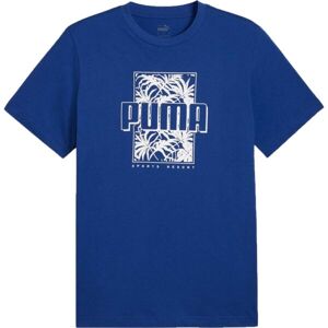 Puma ESSENTIALS + PALM RESORT GRAPHIC TEE Pánské triko, tmavě modrá, velikost