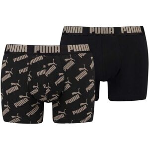 Puma MEN AOP BOXER 2P Pánské boxerky, černá, velikost L