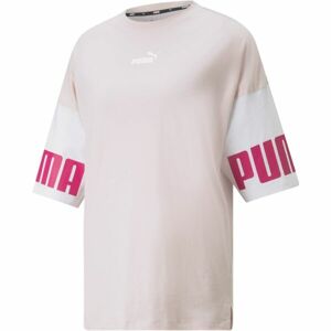 Puma POWER COLORBLOCK TEE Dámské triko, růžová, velikost