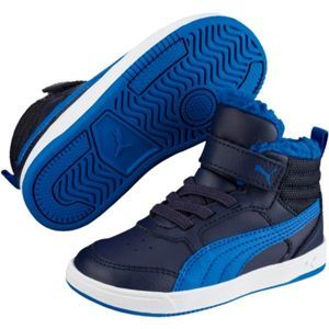 Puma REBOUND STREET V2 FUR PS modrá 1.5 - Dětská zimní obuv