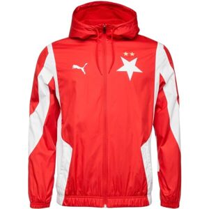 Puma SKS PRE MATCH WOVEN ANTHEM JACKET Pánská fotbalová bunda, červená, velikost S