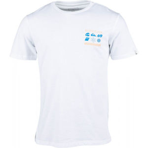 Quiksilver SLOW BURN SS Pánské tričko, Bílá,Modrá, velikost