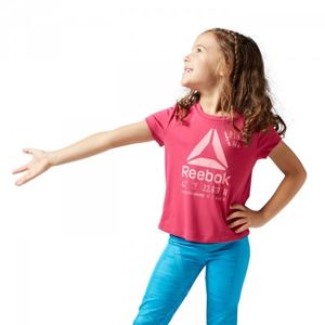 Reebok GIRLS ESSENTIALS POLYESTER T-SHIRT PLUS růžová 9-10 - Dětské triko