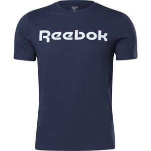 Reebok GS REEBOK LINEAR READ TEE Pánské triko, tmavě modrá, velikost XL