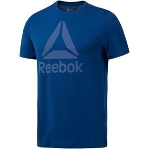 Reebok QQR-REEBOK STACKED šedá M - Pánské sportovní tričko