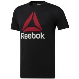 Reebok QQR-REEBOK STACKED černá XL - Pánské sportovní tričko