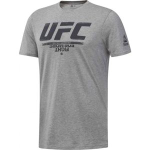 Reebok UFC FG LOGO TEE šedá XXL - Pánské tričko