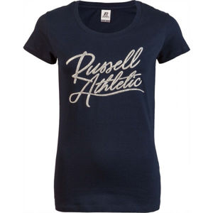 Russell Athletic SCRIPT S/S CREWNECK TEE SHIRT tmavě modrá L - Dámské tričko