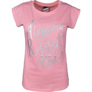 Russell Athletic S/S TEE WITH GLITTER PRINT růžová XS - Dámské tričko