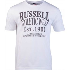 Russell Athletic AMERICAN TECH S/S CREWNECK TEE SHIRT bílá M - Pánské tričko