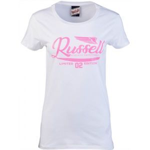 Russell Athletic GLITTER PRINTED WINGS S/S CREWNECK TEE SHIRT bílá L - Dámské tričko