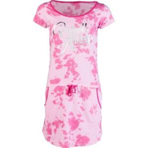 Russell Athletic PRINTED SCRIPT DRESS Dámské šaty, Růžová, velikost XL