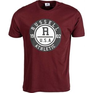 Russell Athletic COLLEGIATE-S/S CREWNECK TEE SHIRT vínová L - Pánské tričko