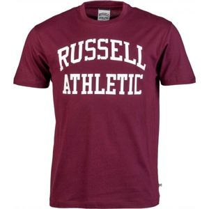 Russell Athletic S/S RAGLAN CREW NECK TEE - RUSSELL SCRIPT vínová S - Pánské tričko