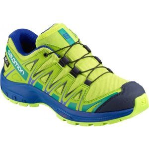 Salomon XA PRO 3D CSWP J Dětská běžecká obuv, Světle zelená,Modrá, velikost 34