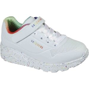 Skechers UNO LITE-RAINBOW SPECKS Dívčí volnočasové boty, Bílá,Světle zelená,Fialová,Červená, velikost 31