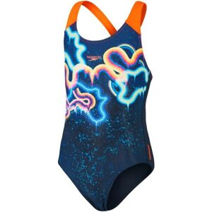 Speedo DIGITAL PLACEMENT SPLASHBACK Dívčí jednodílné sportovní plavky, modrá, veľkosť 15-16